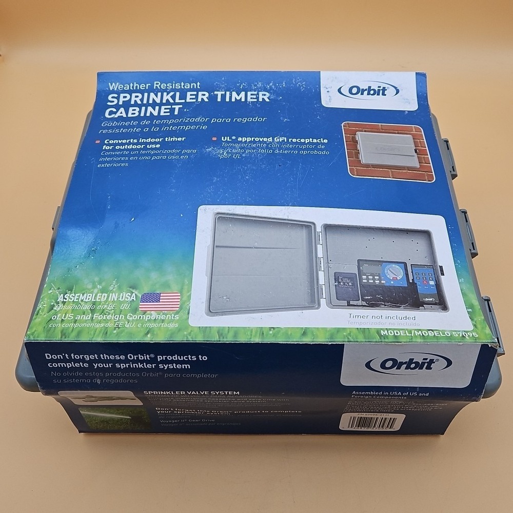 Orbit 57095 Water Sprinkler Timer Cabinet GFCI 9.25" H x 10.75" W × 3.25 D